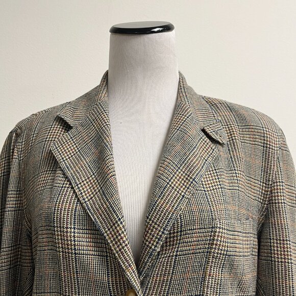 Faconnable glen plaid  jacket blazer vintage wool S - Picture 1 of 12